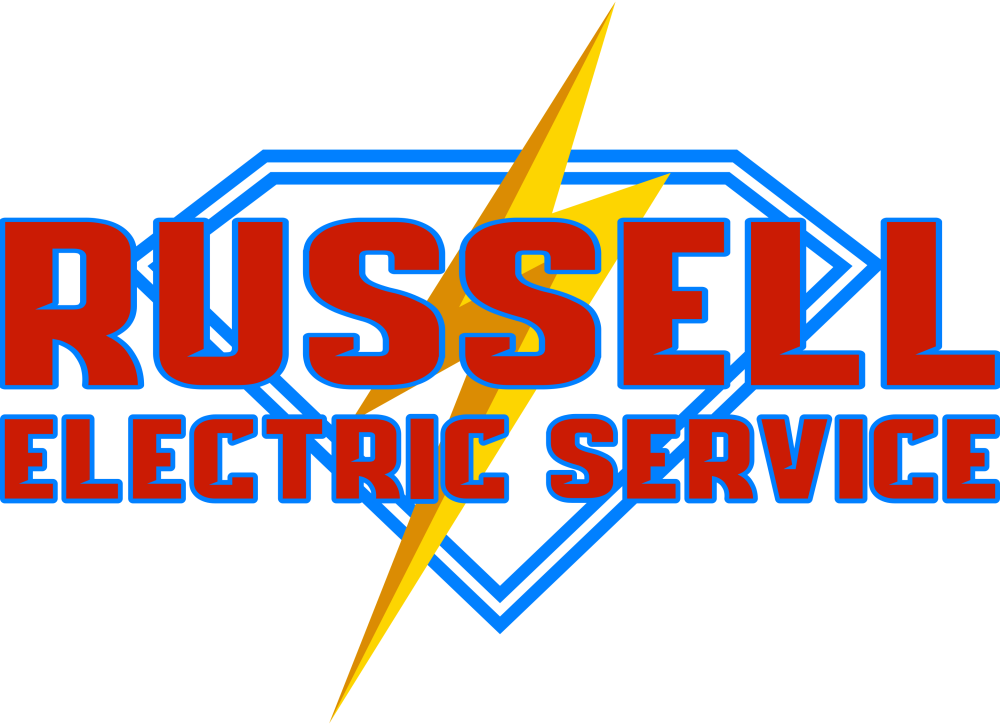 Russell Electric Service Logo with lightning bolt